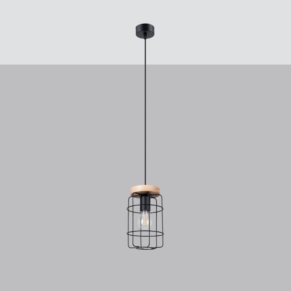 Sollux SL.1263 - Lustr na lanku GOTTO 1xE27/15W/230V černá
