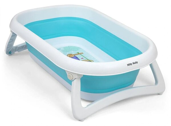 Dětská skládací vanička s výpustí Milly Mally Aqua modrá
