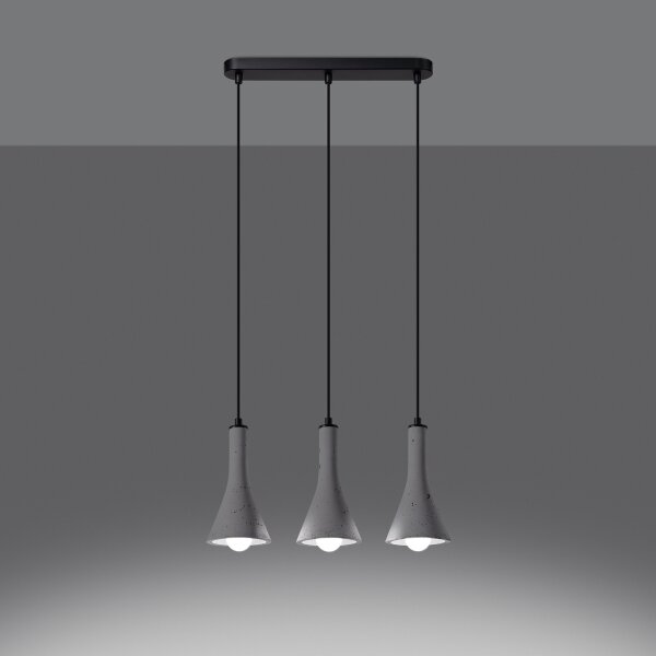 Sollux SL.1225 - Lustr na lanku REA 3xE14/12W/230V beton