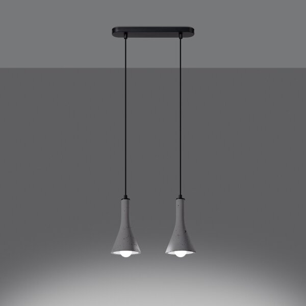 Sollux SL.1224 - Lustr na lanku REA 2xE14/12W/230V beton