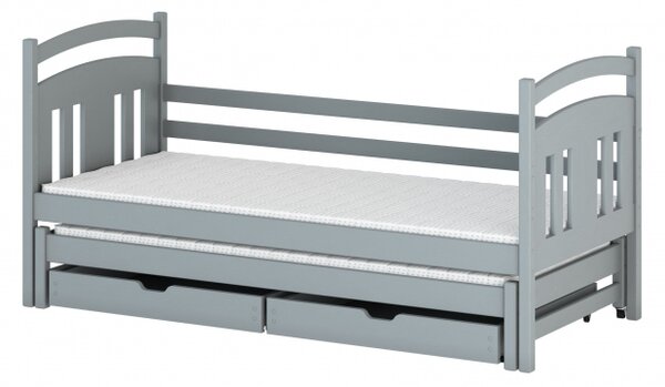 Dětská postel s přistýlkou AMORIM - 70x160, šedá