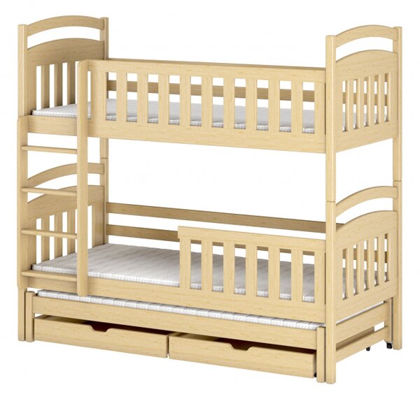 Patrová postel se šuplíky NEFELI - 70x160, borovice