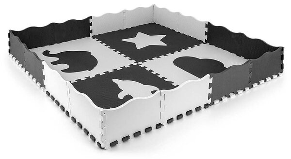 Pěnové puzzle podložka ohrádka Milly Mally Jolly 2x2 Grey