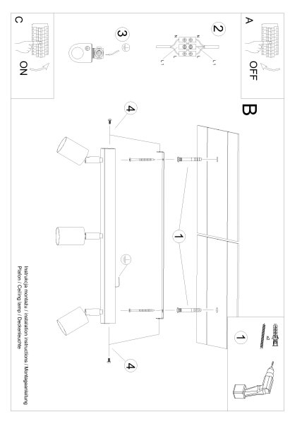 Sollux SL.1293 - Bodové svítidlo VERDO 3xGU10/10W/230V černá