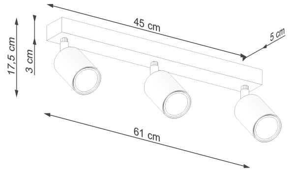 Sollux SL.1293 - Bodové svítidlo VERDO 3xGU10/10W/230V černá