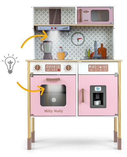 Dětská dřevěná kuchyňka Milly Mally Bjorn Pink