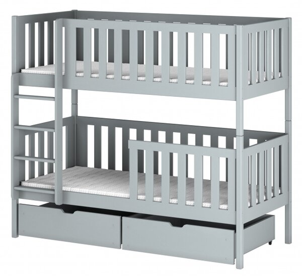 Patrová postel s úložným prostorem LILI - 70x160, šedá
