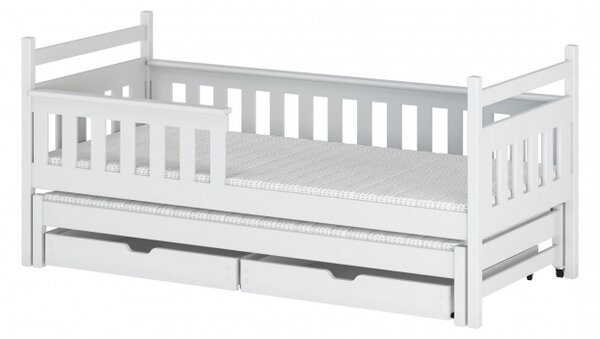 Dětská postel se zábranou MATYLDA - 70x160, bílá