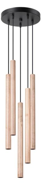 Sollux SL.1270 - Lustr na lanku PASTELO 5xG9/8W/230V dřevo