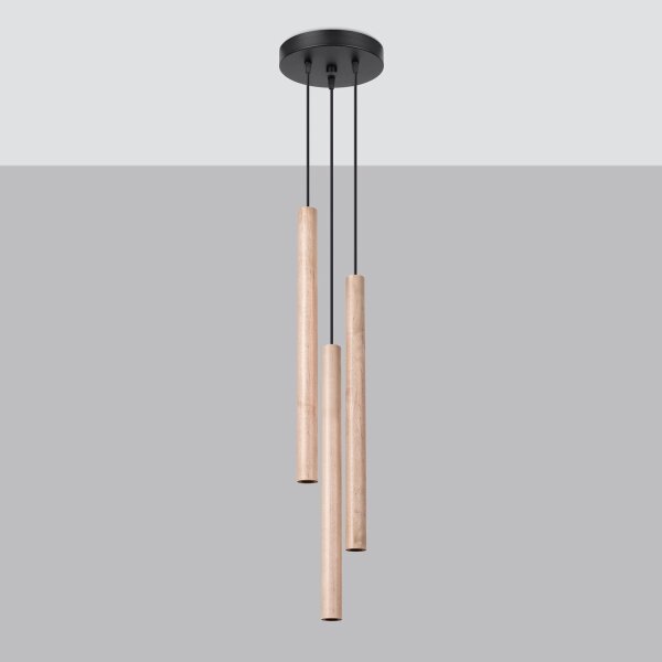 Sollux SL.1268 - Lustr na lanku PASTELO 3xG9/8W/230V dřevo