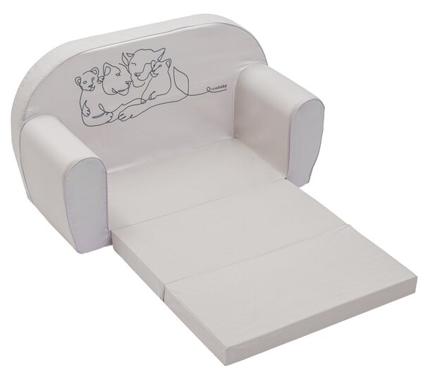 Dětská rozkládací pohovka New Baby Lion Family light grey