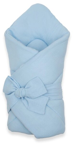 Mušelínová šněrovací zavinovačka New Baby blue