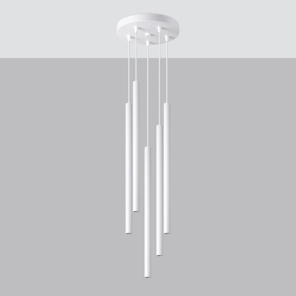 Sollux SL.1175 - Lustr na lanku PASTELO 5xG9/8W/230V bílá