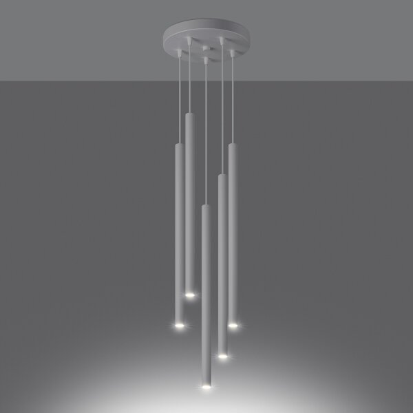 Sollux SL.1175 - Lustr na lanku PASTELO 5xG9/8W/230V bílá