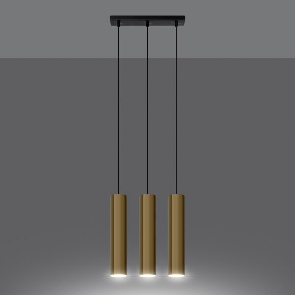 Sollux SL.1201 - Lustr na lanku LAGOS 3xGU10/10W/230V zlatá
