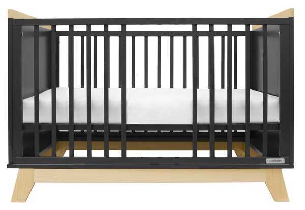 Dětská postýlka se zábranou New Baby MARCUS 120x60 cm grafit/přírodní