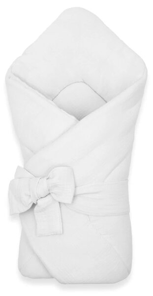 Mušelínová šněrovací zavinovačka New Baby white