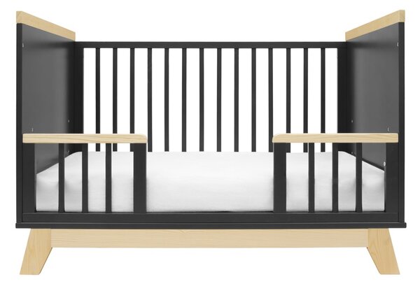 Dětská postýlka se zábranou New Baby MARCUS 120x60 cm grafit/přírodní