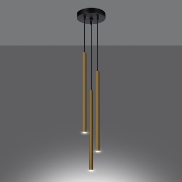 Sollux SL.1197 - Lustr na lanku PASTELO 3xG9/8W/230V zlatá