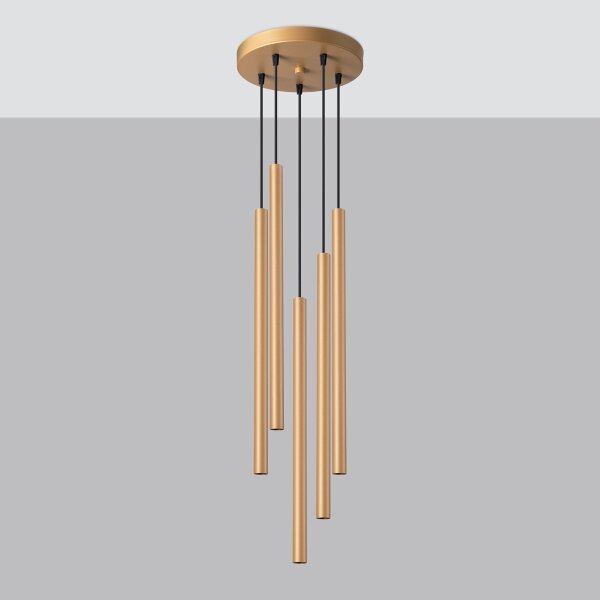 Sollux SL.1174 - Lustr na lanku PASTELO 5xG9/8W/230V zlatá