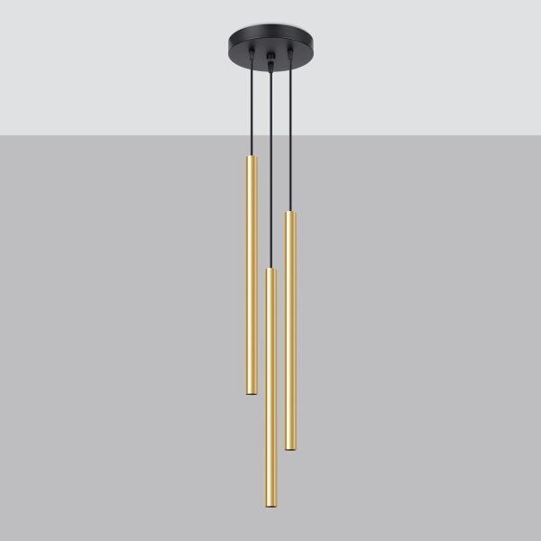 Sollux SL.1197 - Lustr na lanku PASTELO 3xG9/8W/230V zlatá