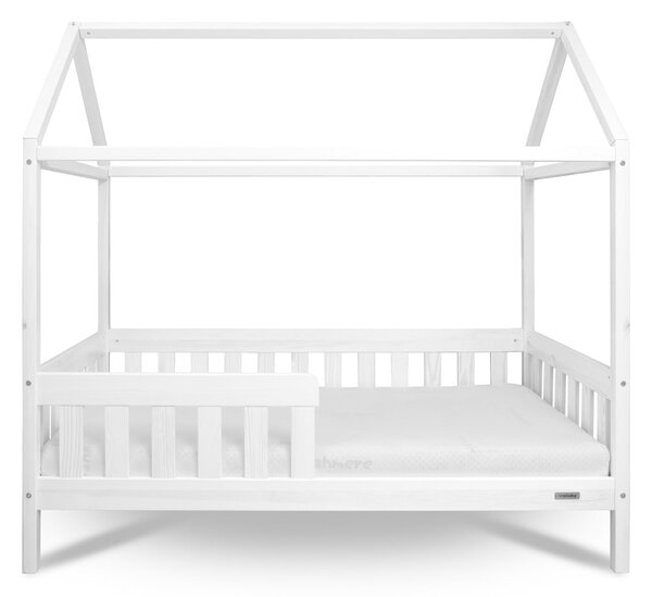 Dětská postel domeček se zábradlím a roštem New Baby CASTELLO 160x80 cm bílá