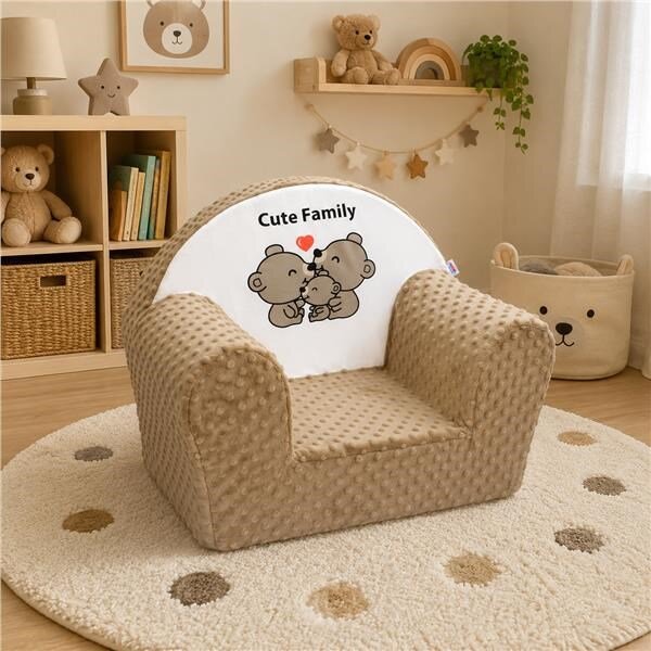 Dětské křeslo z Minky New Baby Cute Family cappuccino