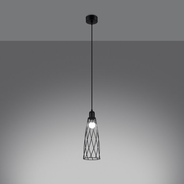 Sollux SL.1165 - Lustr na lanku SUBA 1xE27/15W/230V černá