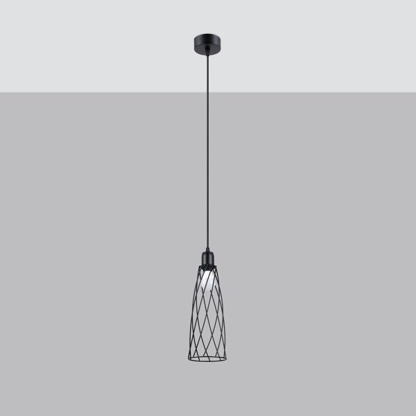Sollux SL.1165 - Lustr na lanku SUBA 1xE27/15W/230V černá