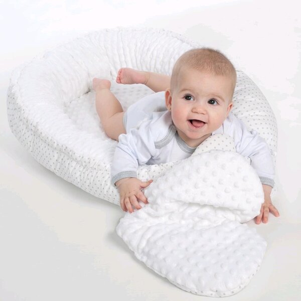 Luxusní hnízdečko s polštářkem a peřinkou New Baby z Minky modré