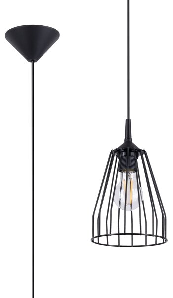 Sollux SL.1205 - Lustr na lanku LEYO 1xE27/15W/230V černá