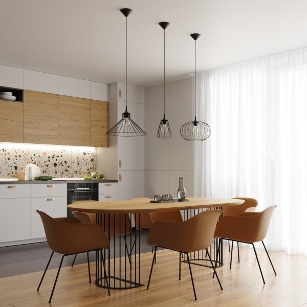 Sollux SL.1185 - Lustr na lanku TSUNO 1xE27/15W/230V černá