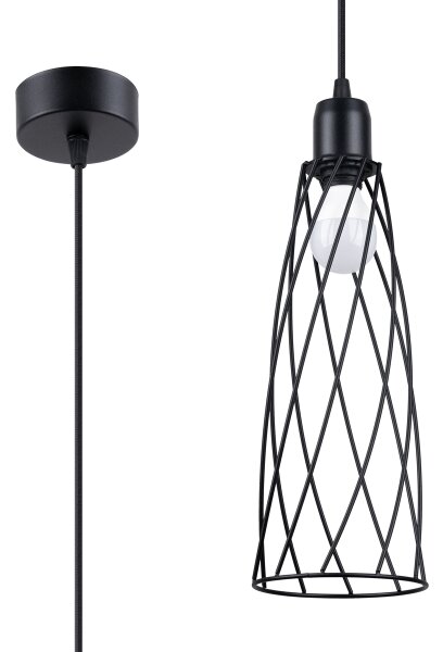 Sollux SL.1165 - Lustr na lanku SUBA 1xE27/15W/230V černá