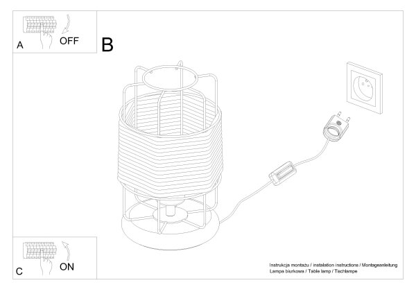 Sollux SL.1302 - Stolní lampa GIZUR 1xE27/15W/230V
