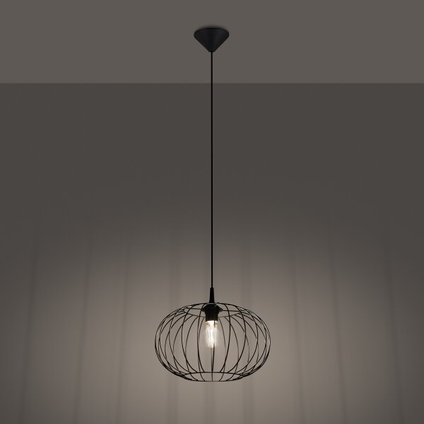 Sollux SL.1185 - Lustr na lanku TSUNO 1xE27/15W/230V černá