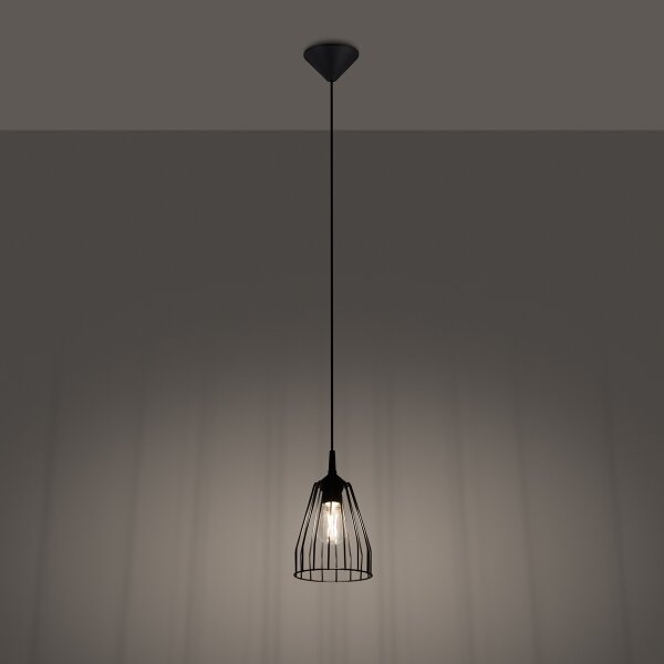 Sollux SL.1205 - Lustr na lanku LEYO 1xE27/15W/230V černá
