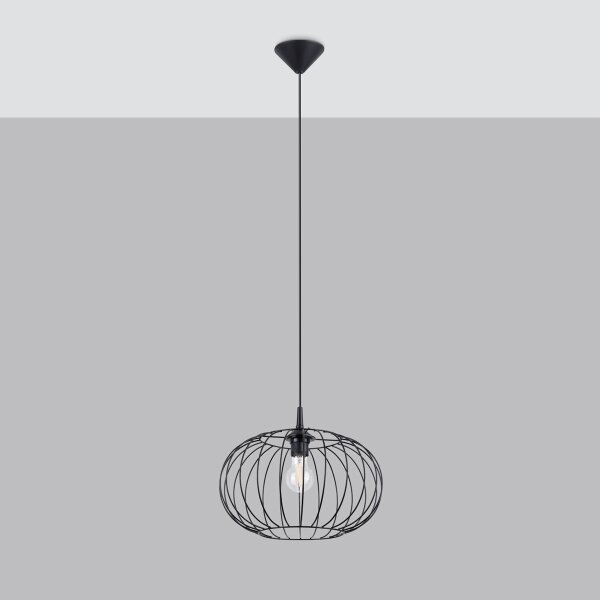 Sollux SL.1185 - Lustr na lanku TSUNO 1xE27/15W/230V černá