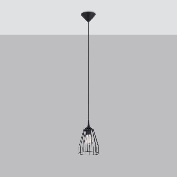 Sollux SL.1205 - Lustr na lanku LEYO 1xE27/15W/230V černá