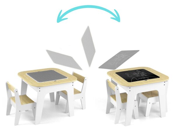 Dětský stůl a židle Milly Mally Olaf Blocks White