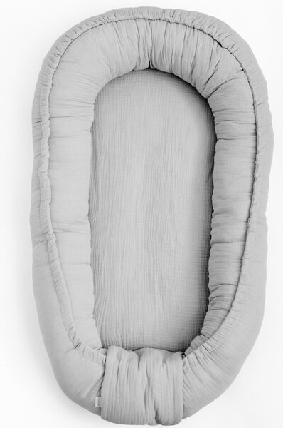 Mušelínové hnízdečko pro miminko New Baby light grey