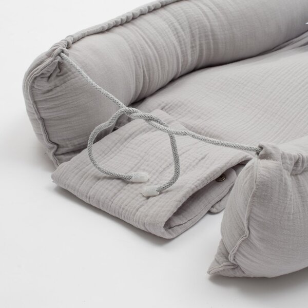 Mušelínové hnízdečko pro miminko New Baby light grey