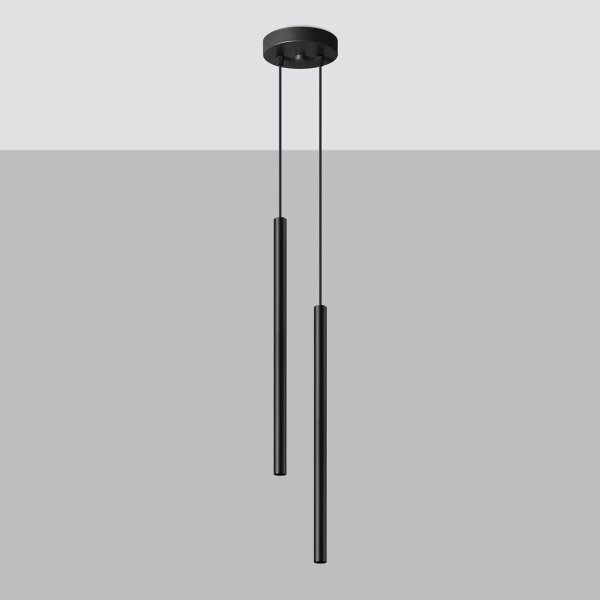 Sollux SL.1304 - Lustr na lanku PASTELO 2xG9/8W/230V černá