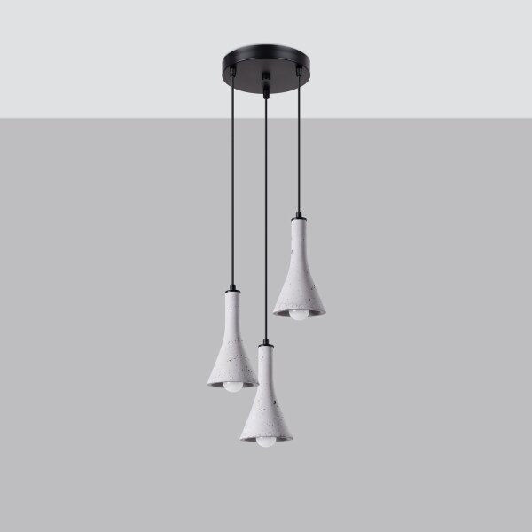 Sollux SL.1226 - Lustr na lanku REA 3xE14/12W/230V beton