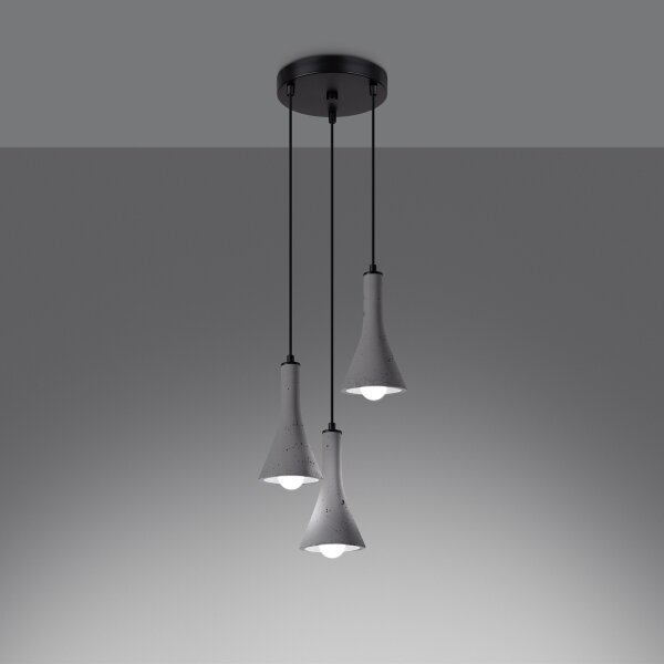 Sollux SL.1226 - Lustr na lanku REA 3xE14/12W/230V beton