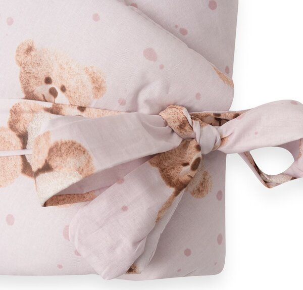 Dětská zavinovačka New Baby Love Teddy bear 80x80 cm pink