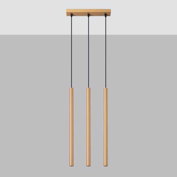 Sollux SL.1171 - Lustr na lanku PASTELO 3xG9/8W/230V zlatá