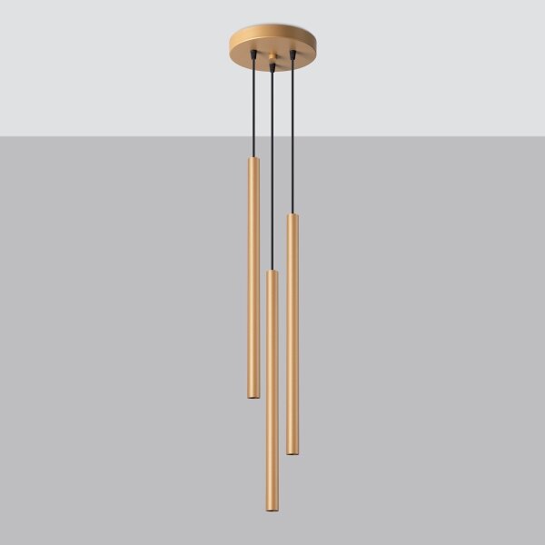 Sollux SL.1172 - Lustr na lanku PASTELO 3xG9/8W/230V zlatá