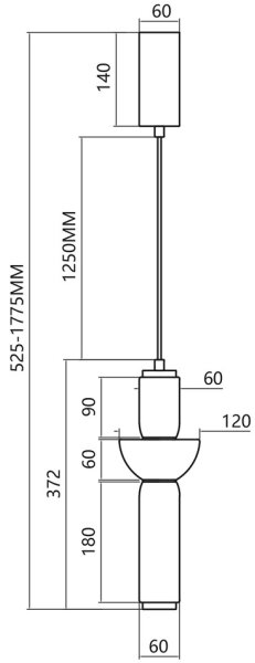 LED Lustr na lanku CAMPO LED/19W/230V
