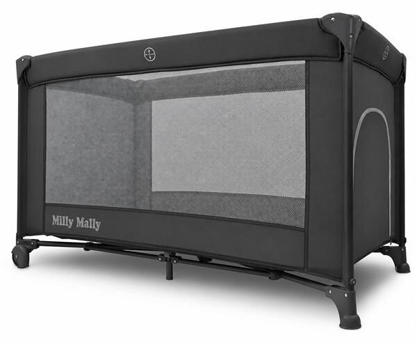 Dětská cestovní postýlka Milly Mally Mirage v přenosné tašce dark grey