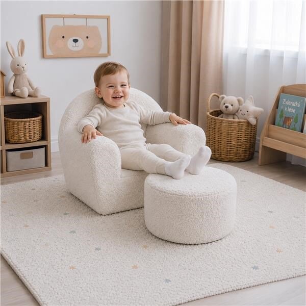 Dětská taburetka New Baby Teddy cream